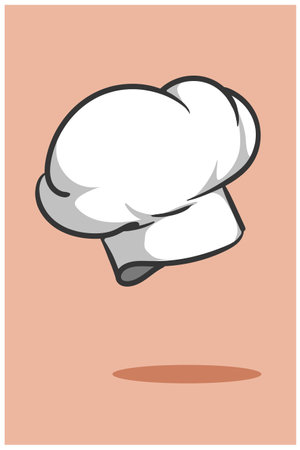 Chef hat icon cartoon illustrationのイラスト素材