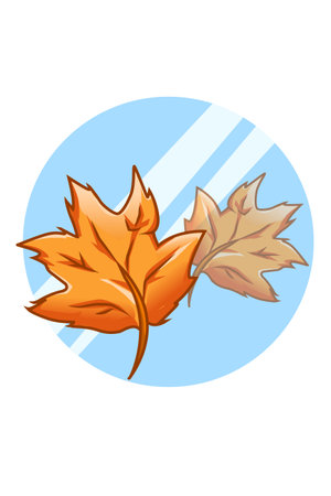 Autumn leaves design icon cartoon illustrationのイラスト素材