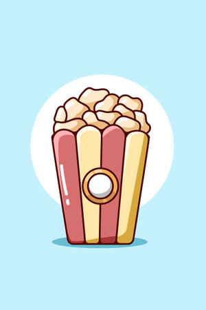 Sweet pop corn cartoon illustrationのイラスト素材