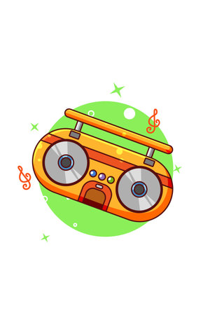 Vintage radio icon cartoon illustrationのイラスト素材