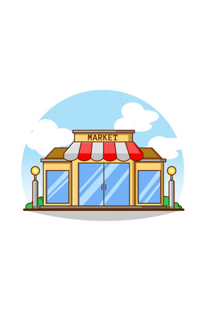 Market store icon cartoon illustrationのイラスト素材