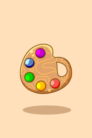 Paint dish icon cartoon illustrationのイラスト素材