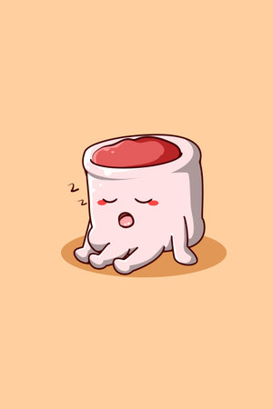 Sweet and funny marshmallow cartoon illustrationのイラスト素材
