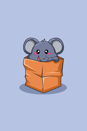 Elephant in the pocket animal cartoon illustrationのイラスト素材