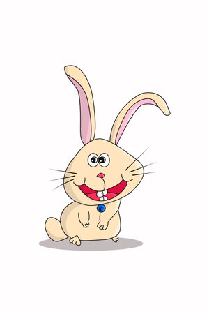 Cute rabbit animal cartoon illustrationのイラスト素材