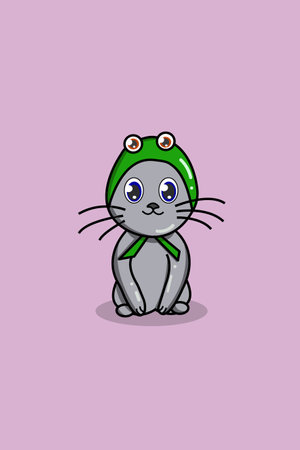 Cute cat animal cartoon illustrationのイラスト素材