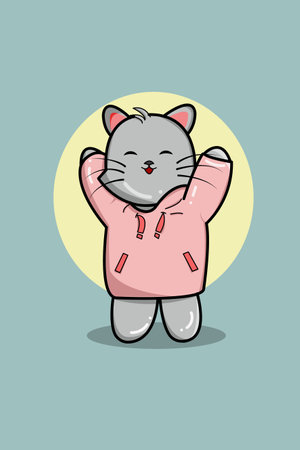 Cute cat animal cartoon illustrationのイラスト素材