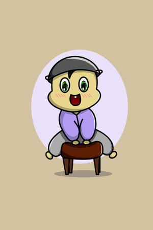 Cute baby cartoon illustrationのイラスト素材