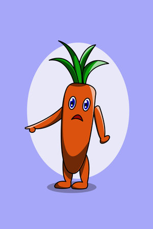 Cute carrot cartoon illustrationのイラスト素材