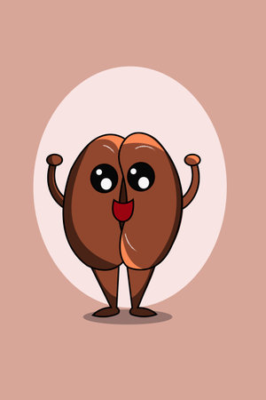 Cute coffee cartoon illustrationのイラスト素材