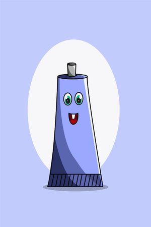 Cute toothpaste cartoon illustrationのイラスト素材
