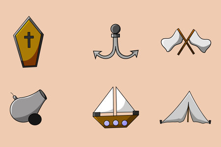 Icon set of veterans illustrationのイラスト素材