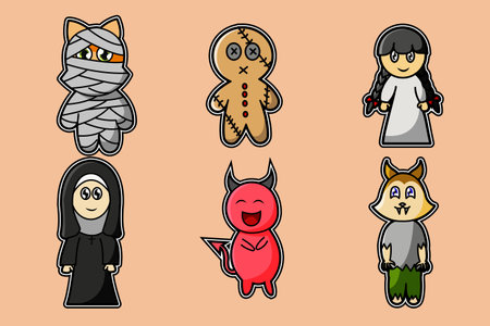 Sticker set of halloween illustrationのイラスト素材