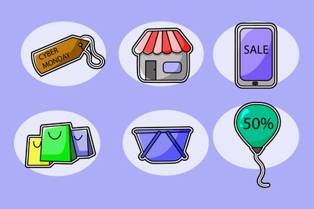 Icon set of monday illustrationのイラスト素材