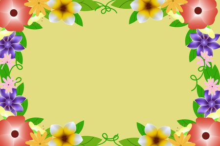 Flat design flower background illustrationのイラスト素材