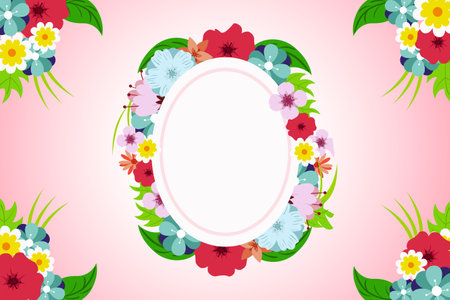 Flat design flower background illustrationのイラスト素材