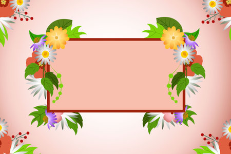 Flat flower with pink background illustrationのイラスト素材