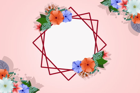 Flat beautiful white flowers design backgroundのイラスト素材