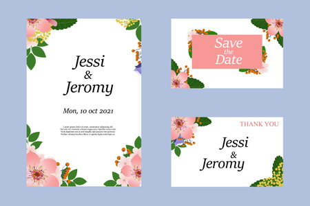 Flat flower wedding background design bloomsのイラスト素材