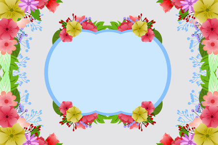 Flat spring flower beautiful design backgroundのイラスト素材