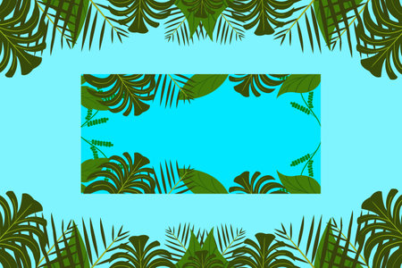 Flat natural leaf background designのイラスト素材