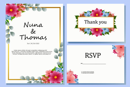 Flat simple wedding invitation background designのイラスト素材