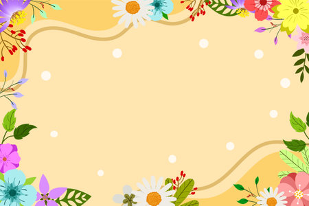 Flat background sunflower designのイラスト素材