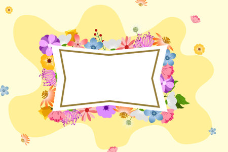 Flat frame flower background designのイラスト素材