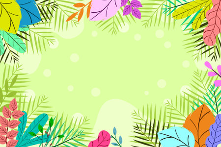 Flat full color leaves background designのイラスト素材