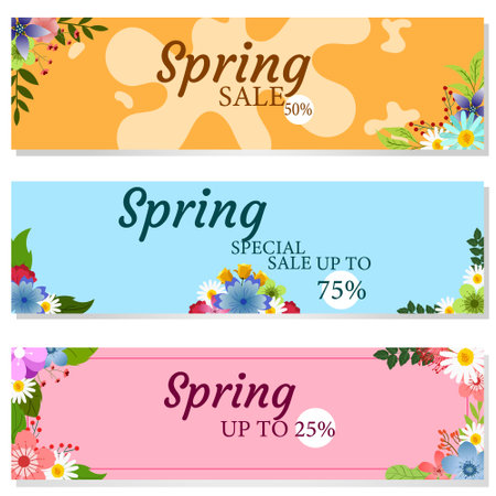 Banner spring saleのイラスト素材