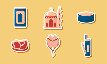 Islamic Sticker Collection Designのイラスト素材