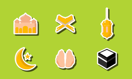 Islamic Sticker Collection Designのイラスト素材