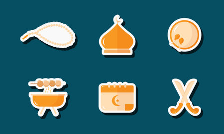 Islamic Sticker Set Collection Designのイラスト素材