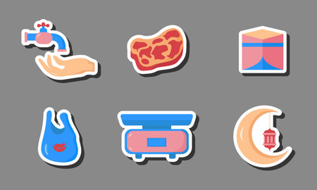 Islamic Sticker Set Collection Designのイラスト素材