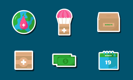 World Humanitarian Day Sticker Designのイラスト素材