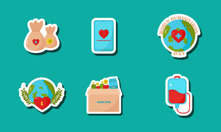 World Humanitarian Day Stickerのイラスト素材