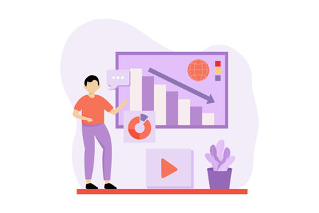 Digital Marketing Flat Design Illustrationのイラスト素材