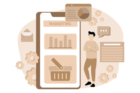 Digital Marketing Flat Designのイラスト素材