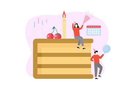 Birthday Party Flat Designのイラスト素材