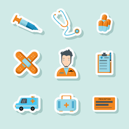 Doctor Icon Sticker Set Designのイラスト素材