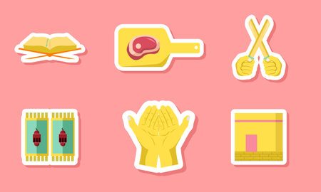 Islamic Icon Stickers Set Designのイラスト素材