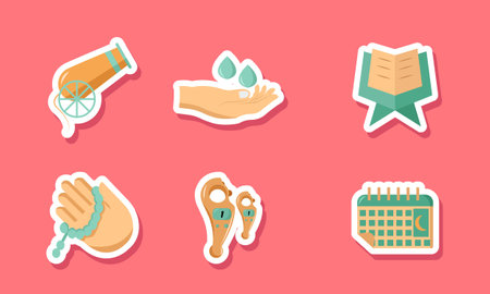 Islamic Icon Sticker Collection Designのイラスト素材