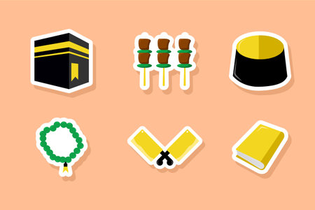 Islamic Sticker Set Collection Designのイラスト素材