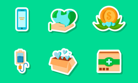 Sticker Design World Humanitarian Dayのイラスト素材