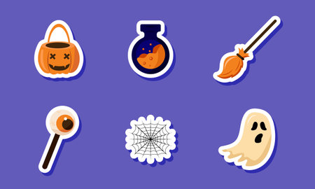 Pumpkin Hunt Sticker Set Designのイラスト素材