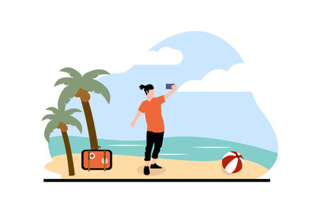 Travel Flat Illustration Designのイラスト素材