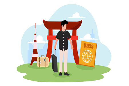 Travel Flat Illustration Designのイラスト素材