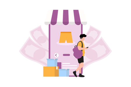 E Commerce Flat Designのイラスト素材