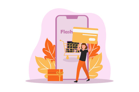 E Commerce Flat Designのイラスト素材