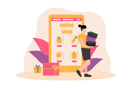 E Commerce Flat Designのイラスト素材